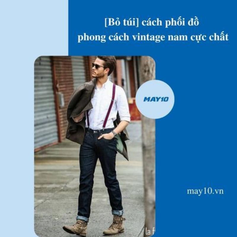 Một cô gái với phong cách phối chân váy jean dài cổ điển và áo sơ mi kẻ sọc, túi xách vintage